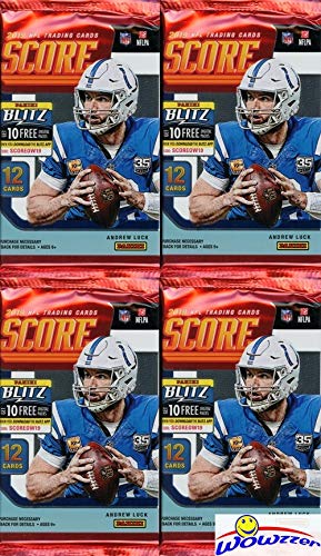 Product Cover 2019 Score NFL Football Collection of FOUR(4) Factory Sealed Packs with 48 Cards! Loaded with ROOKIES & INSERTS! Look for RCs & Autos of Kyler Murray, Daniel Jones, Dwayne Hoskins & Many More! WOWZZER