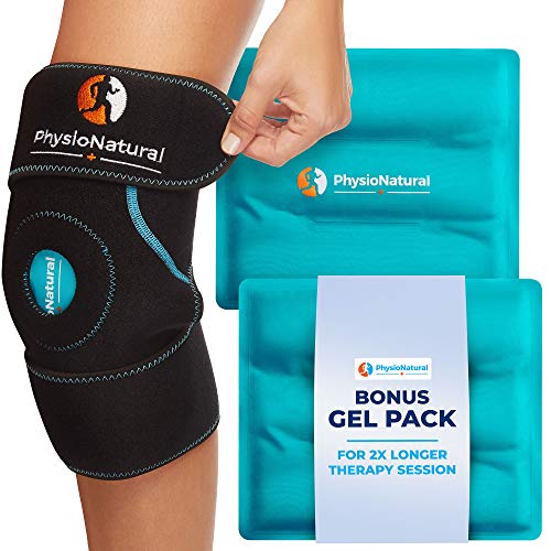 Product Cover Knee Ice Pack Wrap - Hot & Cold Therapy with Adjustable Compression Support for Joint Pain, Injuries, Bursitis Pain Relief, Knee Surgery, Arthritis, Meniscus Tear, ACL, Sprains & Swelling