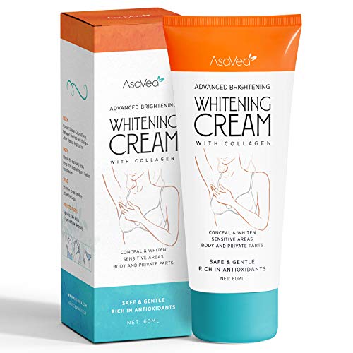 Product Cover Whitening Cream for Armpits, Intimate Parts, Between Legs - with Collagen - Effective Lightening Cream - Brightens, Nourishes, Moisturizes Underarm, Neck, Knees, Elbows by AsaVea