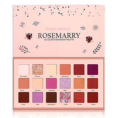 Product Cover Prism Makeup ROSEMARRY 18 Colors Pigmented New Nude Eyeshadow Palette Matte Eyeshadow Makeup Pallet Warm Color Neutrals Long Lasting Shimmer Cosmetics