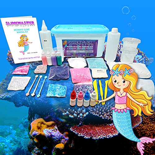 Product Cover SLIMEMASTER Mermaid Slime Making Kit for Girls | DIY Kit Everything in One Box | Cloud Slime, Fluffy Slime, and Slime Charms