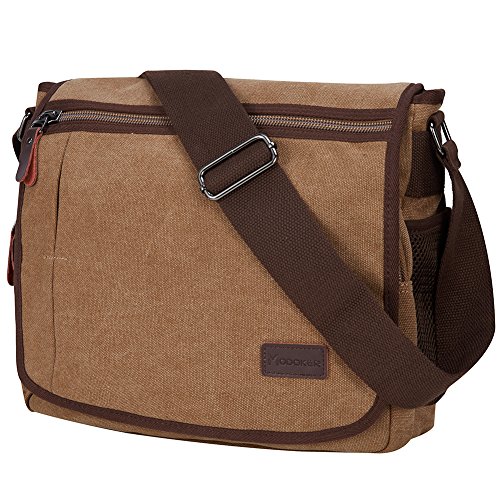 Product Cover Laptop Messenger Bag for Men, Modoker Mens Canvas Vintage Shoulder Satchel Crossbody Bags Work