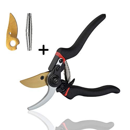 Product Cover Lakaw Professional Premium Titanium Bypass Pruning Shears (LK-03042)，Garden Shears，Hand Pruners，Garden Clippers.（Black