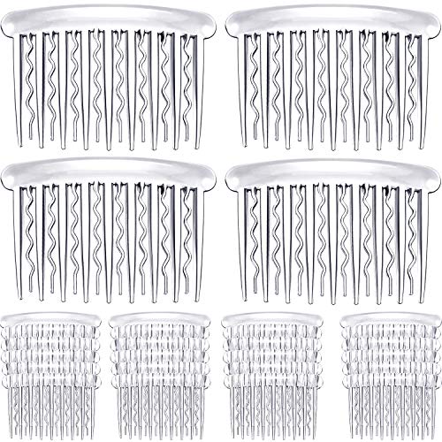 Product Cover 24 Pieces Plastic Hair Side Combs Wave Teeth Hair Combs Hair Clip Comb Bridal Wedding Veil Comb for Fine Hair (Clear)