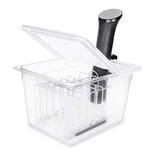 Product Cover EVERIE Sous Vide Container 12 Qt with Collapsible Hinged Lid and Rack, Compatible with Anova Nano and AN500-US00 and Instant Pot, SET-12-NANO-PP