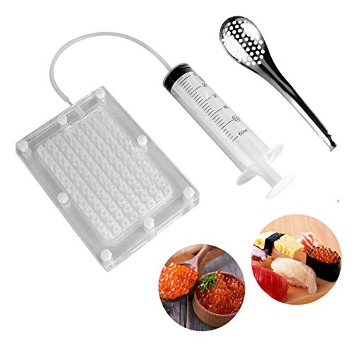 Product Cover Gimify Caviar Maker Box, Spherification Dropper | Molecular Gastronomy Kit | 96 Holes Roe Sauce Dispenser Strainer Tools with Spoon & Syringe