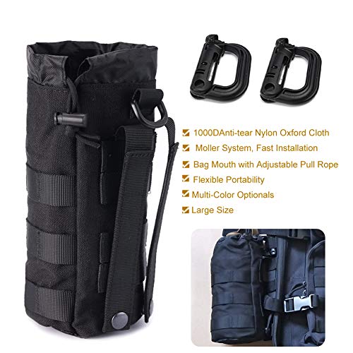 Product Cover R.SASR Upgraded Sports Water Bottles Pouch Bag, Tactical Drawstring Molle Water Bottle Holder Tactical Pouches, Travel Mesh Water Bottle Bag Tactical Hydration Carrier