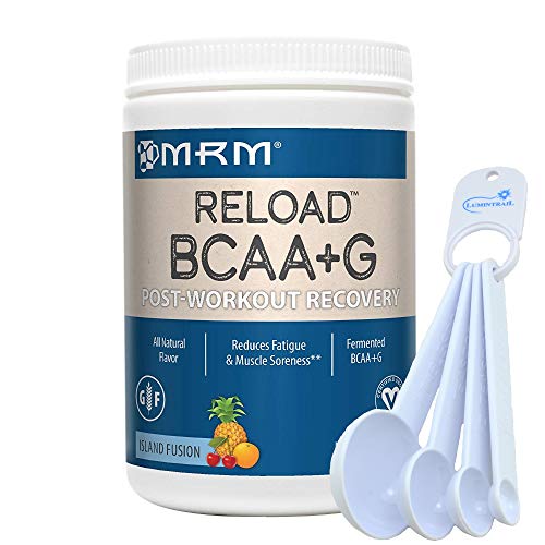 Product Cover MRM BCAA+G Reload Post-Workout Recovery, Supports Muscle Recovery, 11.6 oz Island Fusion Bundle with a Lumintrail Measuring Spoon Set