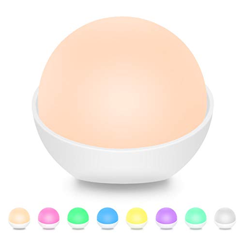 Product Cover Night Lights for Kids, Tensun Desk Lamp Dimmable RGB Eight Colors + Three Gear Brightness Silicone Baby Nightlight Built-in 1500mAh Battery USB Rechargeable Bedroom Touch Light for Working, Reading