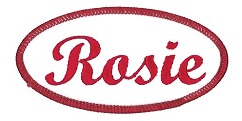 Product Cover Northern Safari Army Navy Rosie Oval Uniform-Workshirt Patches. Wisconsin Made. White with Red Border