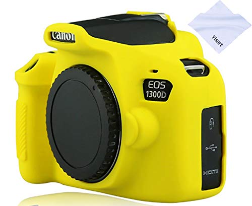 Product Cover Yisau Canon EOS Rebel T6 T7 Camera Housing Case, Silicion Rubber Camera Case Cover Detachable Protective for Canon EOS 1300D Rebel T6/ EOS 1500D Rebel T7 KISS X90 Camera (Yellow)