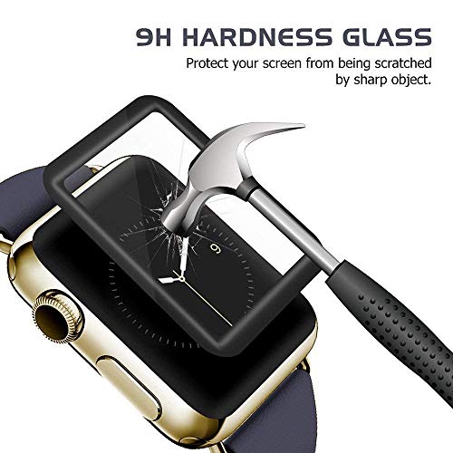 Product Cover Remembrand 9H+ High Definition Tempered Glass Compatible for Apple Watch Series 4 44mm (Black)-Edge to Edge Full Screen Coverage