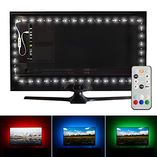 Product Cover Luminoodle Professional Bias Lighting for HDTV, 15 Colors + 6500K True White LED TV Backlight, Adhesive RGB+W Strip Lights with Wireless Remote, Dimmer - Pro - XX-Large (60