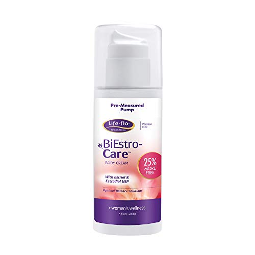 Product Cover Life-Flo BiEstro-Care | Estrogen Cream w/Estriol USP & Estradiol USP | Physician-Developed Cream for Optimal Balance | 5 oz Pump