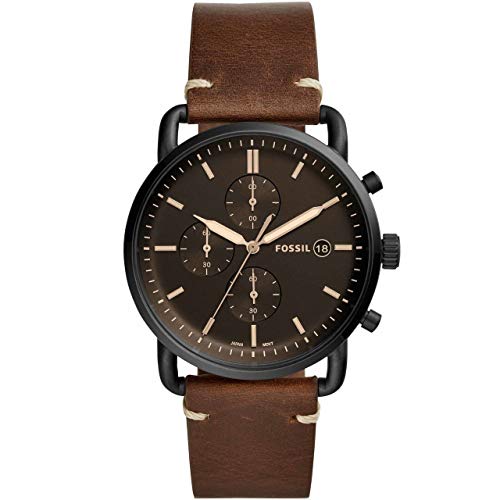 Product Cover Fossil Men's Commuter Stainless Steel and Leather Casual Quartz Watch