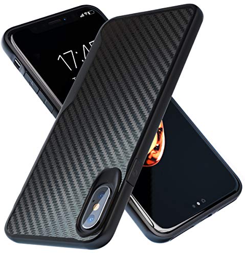Product Cover iPhone X Case | iPhone Xs Case | 10ft. Drop Tested | Carbon Case | Ultra Slim | Lightweight | Scratch Resistant | Wireless Charging | Compatible with Apple iPhone X /iPhone Xs - Black