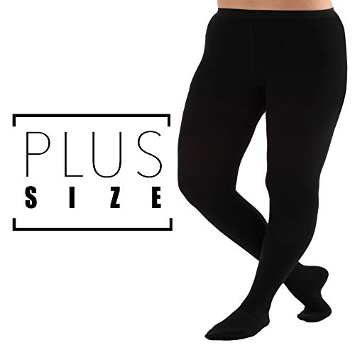 Product Cover 3XL Plus Size Compression Pantyhose, Opaque Graduated Support Hose Stockings - 20-30mmHg Graduated Medical Compression, Closed Toe - Absolute Support Brand, A204BL6 (Black, XXX-Large)