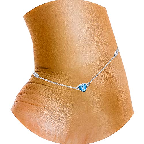 Product Cover Lifestyle Ankle Bracelets for Women or Teen Girls 18K Gold or Silver Plated - Cute Boho Dainty Beaded Beach Anklets or Swarovski Crystal Rhodium Foot Jewelry Anklet Chains