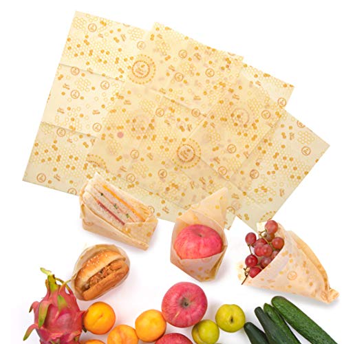 Product Cover Beeswax Food Wrap 3 pack Eco Friendly Reusable Food Wraps,1 Small,1 Medium,1 Large Sustainable, Washable