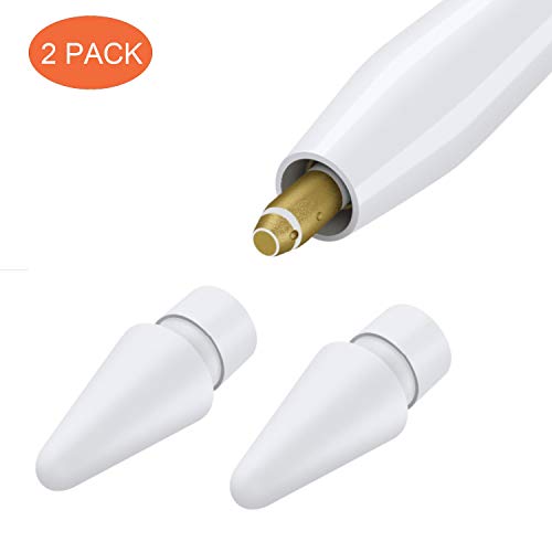 Product Cover Replacement Tips Compatible with Apple Pencil 2 Gen iPad Pro Pencil - Apple Pencil iPencil Nib for iPad Apple Pencil 1 st/Pencil 2 Gen White 2 Pack