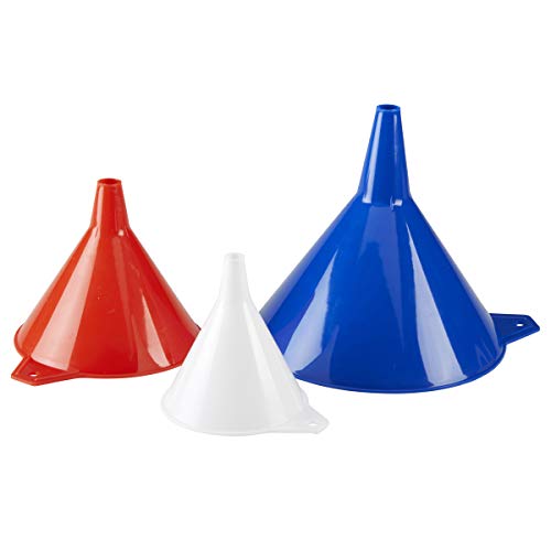 Product Cover KarZone All Purpose Automotive Funnels - Red, White, Blue - Oil, Gas, Lubricants and Fluids