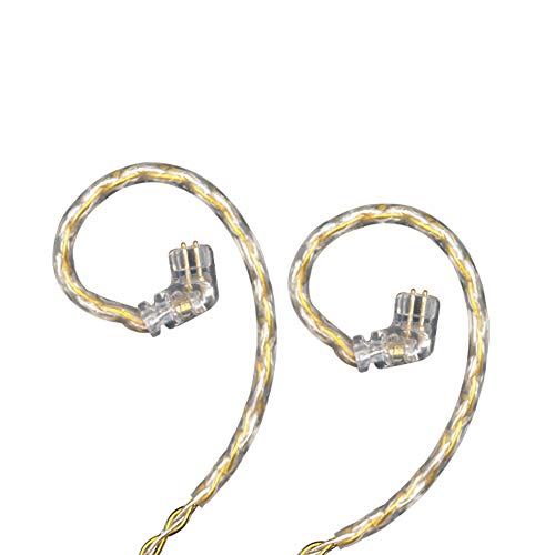 Product Cover KZ Gold Silver Mixed Braiding Upgrade Cable 2 pin 0.75mm Replacement Earbuds Audio Cable Compatile with (C Pin (KZ-ZSN/ZSN PRO/ZS10 PRO))