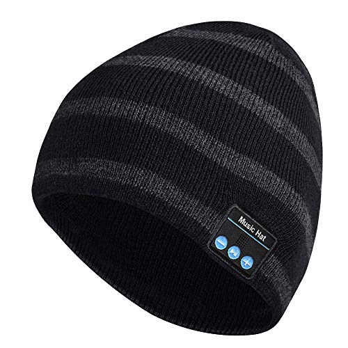 Product Cover Bluetooth Hat, Mens Gifts, Bluetooth Beanie Wireless, Women Men Bluetooth Beanie hat, Hat with Bluetooth 5.0, Fit for Outdoor Sports, Washable, Gifts for Christmas Birthday Thanksgiving Day