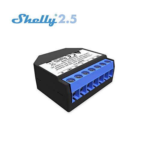 Product Cover Shelly 2.5 Double Relay Switch and Roller Shutter WiFi Open Source Wireless Home Automation Dual Power Metering iOS Android Application (1 Pack)