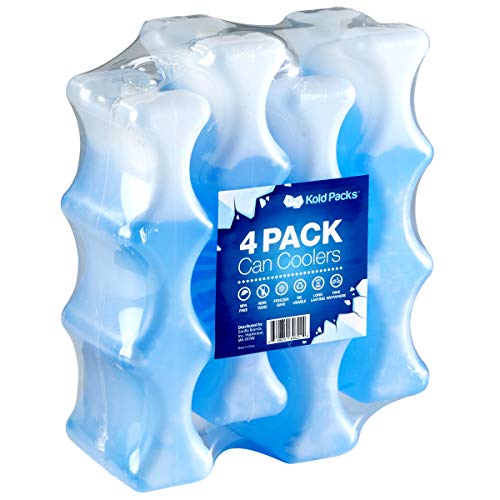 Product Cover KoldPacks 4 Reusable Can Coolers Ice Packs, Long Lasting Perfect Lunch Boxes, Lunch Bags and Coolers for Camping
