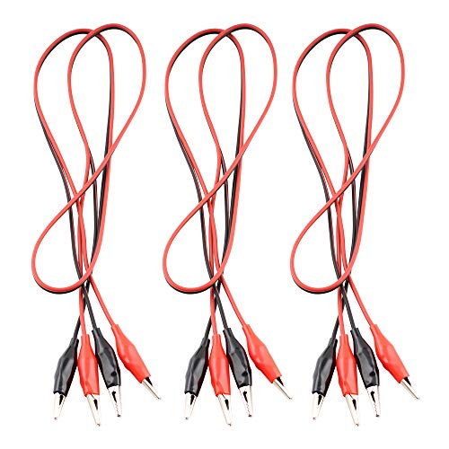Product Cover Eiechip Alligator Clips electrica linsulated Alligator Clips with Wires Test Cable Double-Ended Clips Alligator Clips Insulated Test Leads Cable Black&red 3Groups 42inches