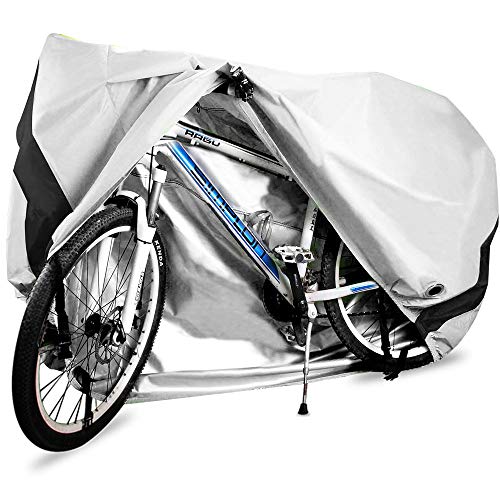Product Cover HCFGS Bike Cover, 210D Oxford Fabric Outdoor Waterproof Bicycle Cover UV Dust Sun Wind Proof Motorcycle Covers for Mountain Road Electric Bike Tricycle