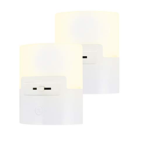 Product Cover GE Ultrabrite LED Night Light, 2 Pack, Dimmable, Plug-in, Dusk to Dawn Sensor, UL-Listed, Ideal for Bedroom, Bathroom, Nursery, Kitchen, Hallway, 46789, White | 100 Lumens, 2