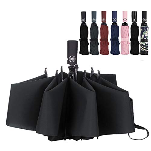 Product Cover LANBRELLA Umbrella Compact Reverse Folding Umbrella Auto Windproof Super-Hydrophobic Umbrella-Jet Black