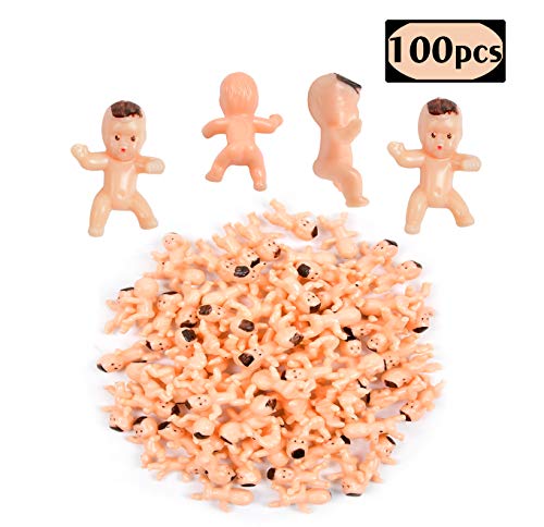 Product Cover Lamoutor Mini Plastic Babies for Baby Shower Game and Ice Cube Plastic Baby 100 Pieces,1 Inch