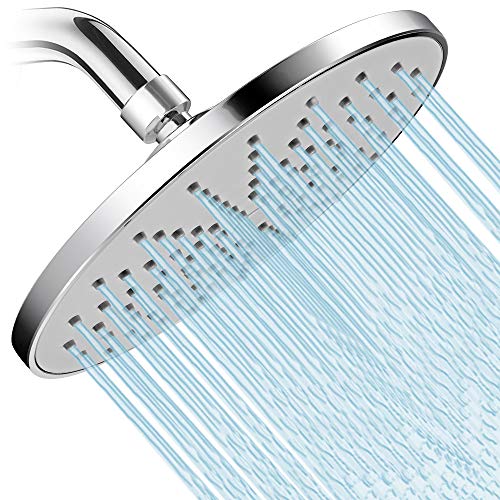 Product Cover Shower Head High Pressure Rainfall Shower Head- 8'' Large High Pressure Rain Shower Head ABS Polish Chrome Finish - For the Amazing Rainfall Spray Shower Relaxation