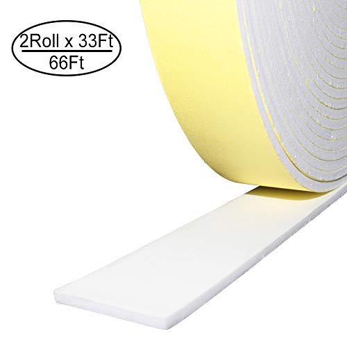 Product Cover Foam Insulation Tape Adhesive,Weather Stripping for Doors,Seal,Weatherstrip,Waterproof,Plumbing,HVAC,Windows,Pipes,Cooling,Air Conditioning,Weather Stripping, Craft Tape (66 Ft x 1/8