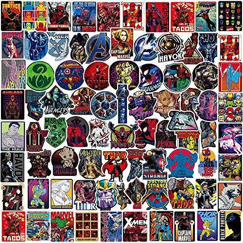 Product Cover Superhero Sticker Pack (100 pcs) Vinyl Stickers for Skateboard,Bike,Luggage,PS4,Xbos one,iPhone,Laptop,Water Bottles-Party Favors for Teens,Adults,Boys and Girls-Graffiti Decal-Waterproof