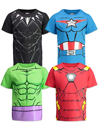 Product Cover Marvel Avengers Boys 4 Pack T-Shirts Black Panther Hulk Iron Man Captain America