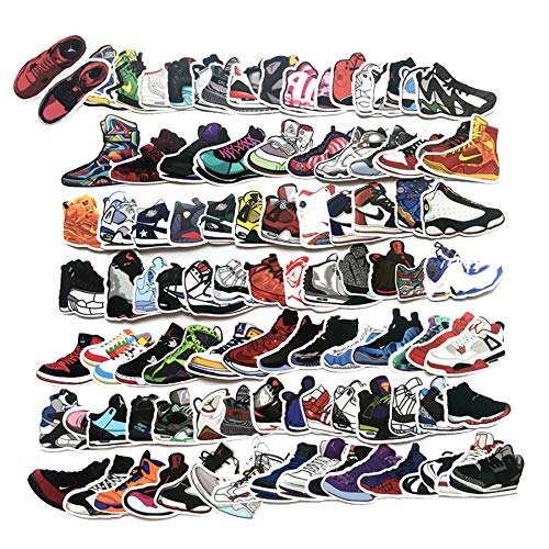 Product Cover 100 Pcs Fashion Brand Sneakers Basketball Shoes Sports Shoes Stickers for Laptop Stickers Motorcycle Bicycle Skateboard Luggage Decal Graffiti Patches Stickers[No Sticker Pack]