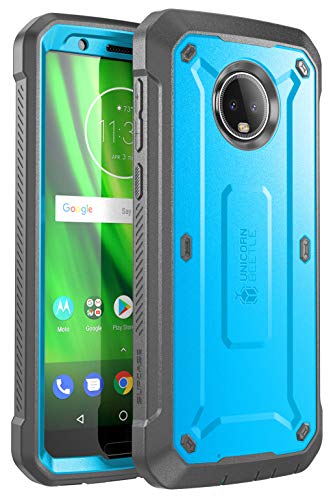 Product Cover SUPCASE Full-Body Rugged Holster Case for Moto G6, with Built-in Screen Protector for Moto G6 5.7 Inch (2018 Release), Unicorn Beetle Pro Series -Retail Package (Blue)