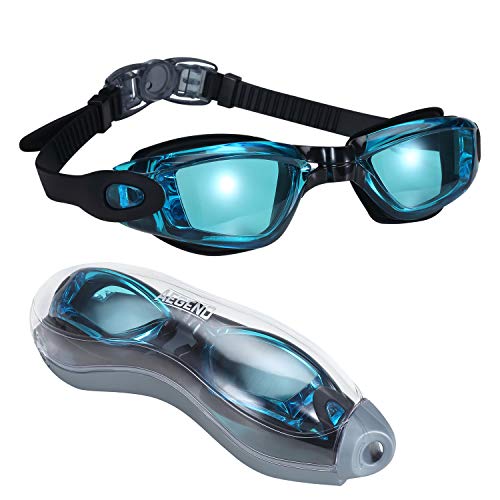 Product Cover aegend Swim Goggles, Swimming Goggles No Leaking Anti Fog UV Protection Triathlon Swim Goggles with Free Protection Case for Adult Men Women Youth Kids Child, Multiple Choice
