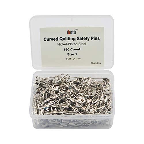 Product Cover ibotti Curved Safety Pins for Quilting, Basting Pins, Size 1, 150-count