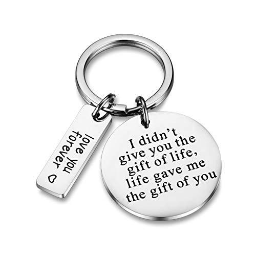 Product Cover Udobuy Stepdaughter Stepson Gifts Keychain from Stepmom Stepdad Family Jewelry,Step Daughter Keychain,Step Son Keychain, Adoption Gift, Adoption Jewelry, Wedding Jewelry
