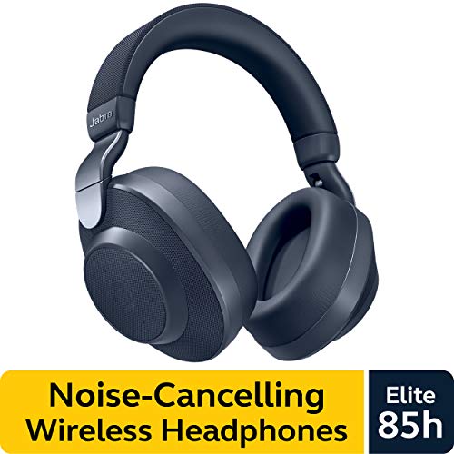 Product Cover Jabra Elite 85h Wireless Noise-Canceling Headphones, Navy - Over Ear Bluetooth Headphones Compatible with iPhone and Android - Built-in Microphone, Long Battery Life - Rain and Water Resistant