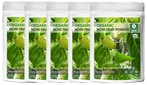 Product Cover Naturevibe Botanicals USDA Organic Noni Fruit Powder, 5lbs (5 Packs of 16oz Each) - Morinda Citrifolia - 100% Pure & Natural - Gluten Free & Non-GMO