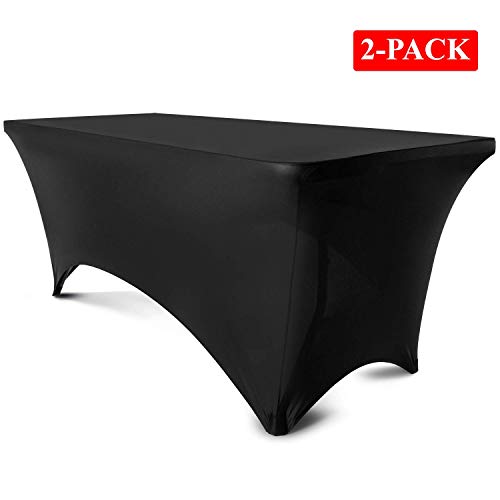 Product Cover Events Horizon Table Covers for 6 Foot Tables | Spandex, Fitted Table Covers | 6ft Tablecloth for Catering or Banquet Events | Stretch Table Cover or Latch Bed Cover | 2-Pack Black...