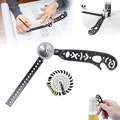 Product Cover Versatile Magcon Tool Multi-Function Drawing Ruler Creative Drawing Curved Magnetic Ruler Tool Mini Compass Protractor Combo Patterns for Notepad Designers Artists Architects Student
