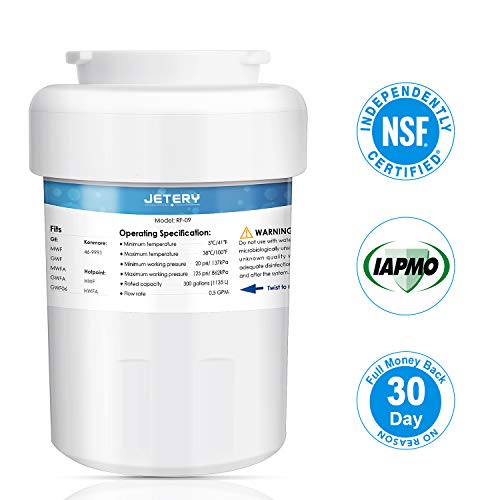 Product Cover JETERY NSF/ANSI-42 Certified GE MWF Refrigerator Water Filter Replacement, Smartwater Fridge Cartridge Compatible for GE MWFA, MWFP, GWF, GWFA, GWF06, 46-9991, Pack of 1
