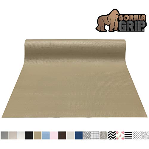 Product Cover Gorilla Grip Smooth Top Slip-Resistant Drawer and Shelf Liner, Non Adhesive Roll, 17.5 Inch x 20 FT, Durable Kitchen Cabinet Shelves Liners for Kitchens Drawers and Desks, Beige