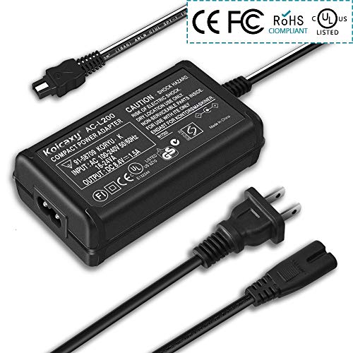 Product Cover AC-L200 Power Adapter Charger for Sony Handycam DCR-HC21, DCR-HC26, DCR-HC28, DCR-HC30, DCR-HC32, DCR-HC36, DCR-HC38, DCR-HC42, HC52, HDR-HC3, HDR-HC5, HDR-HC7, HDR-HC9 Camcorder